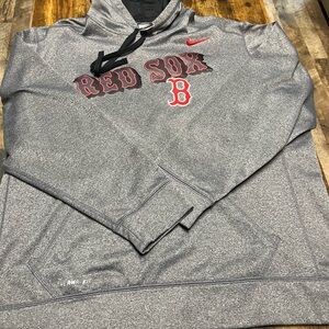 Nike Heather Gray and Red Red Sox Hoodie XL